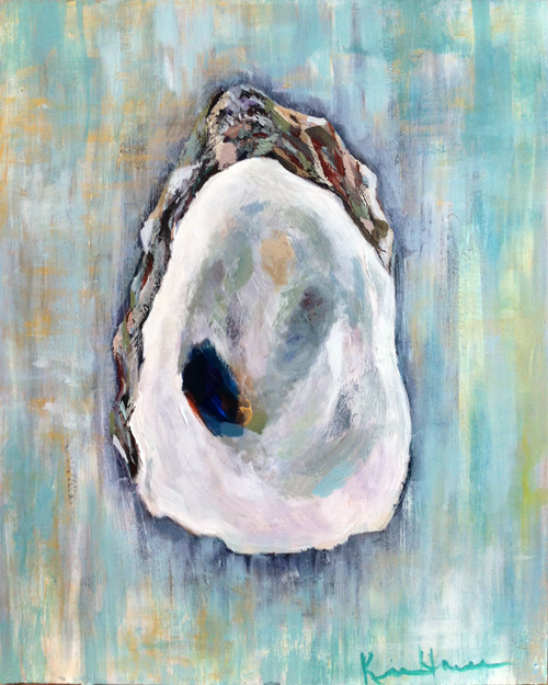 500x625 Oysters And Shells Kim Hovell Art - Oyster Painting