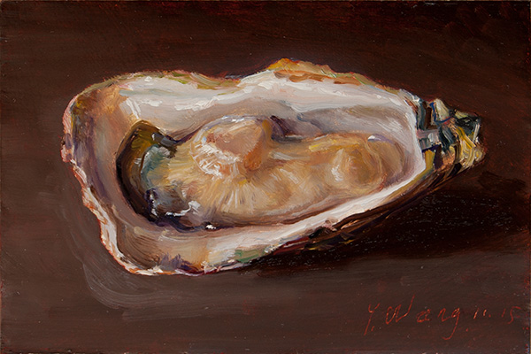 600x400 Wang Fine Art Oyster Painting Original Small Work Of Art Seafood - Oyster Painting
