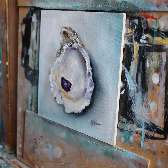 700x700 Washington Oyster Shell By Kristine Kainer - Oyster Painting On Canvas