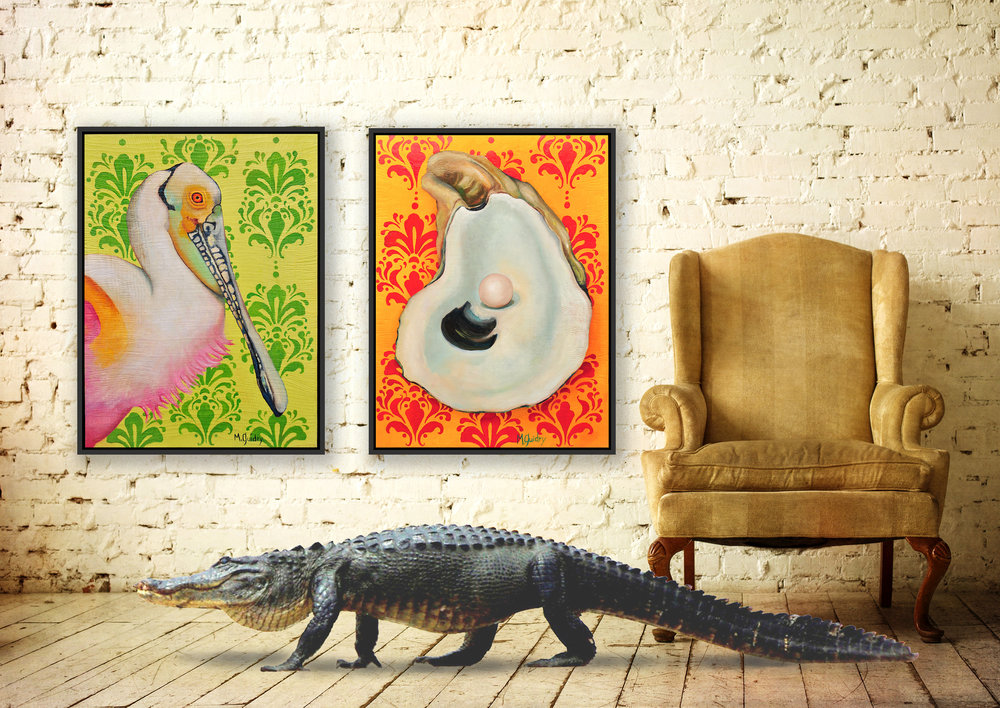 1000x708 Michael Guidry Studio - Oyster Shell Painting