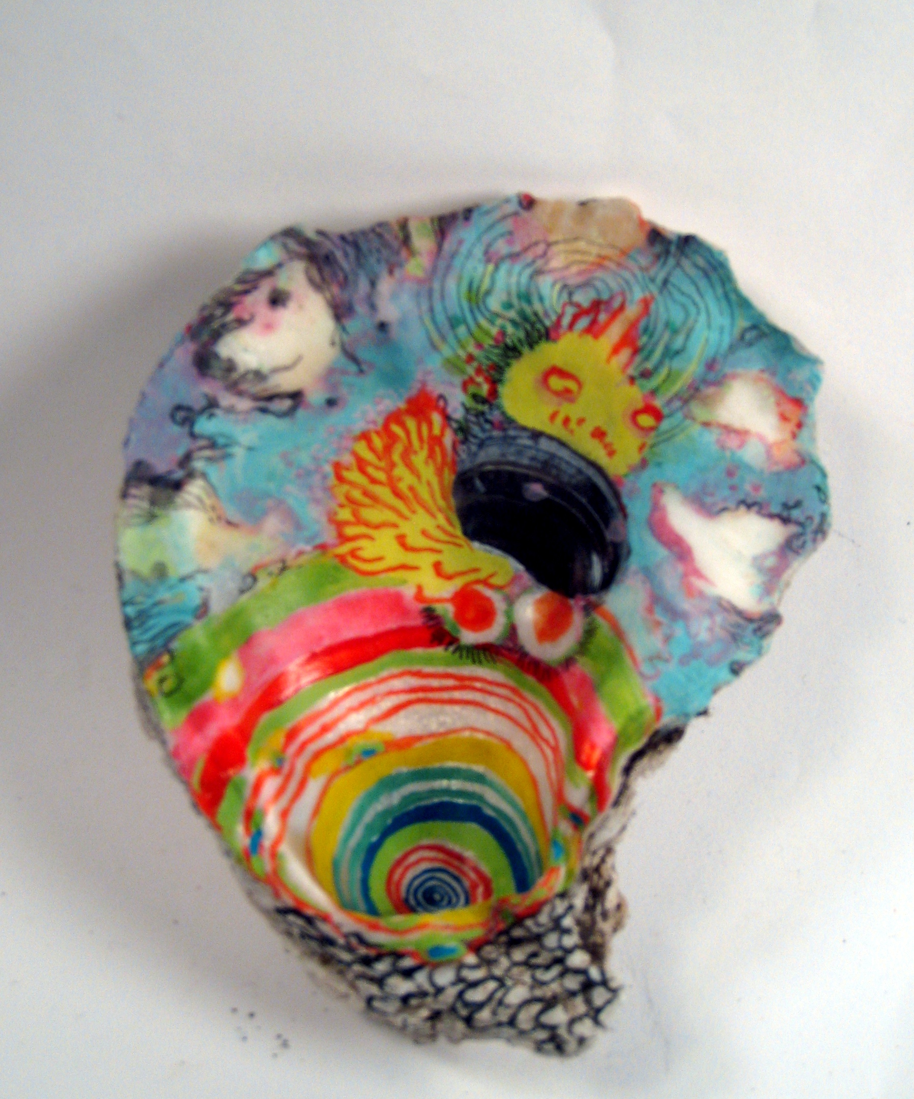 1798x2162 Painted Oyster Shells Myrtle Von Damitz Iii - Oyster Shell Painting