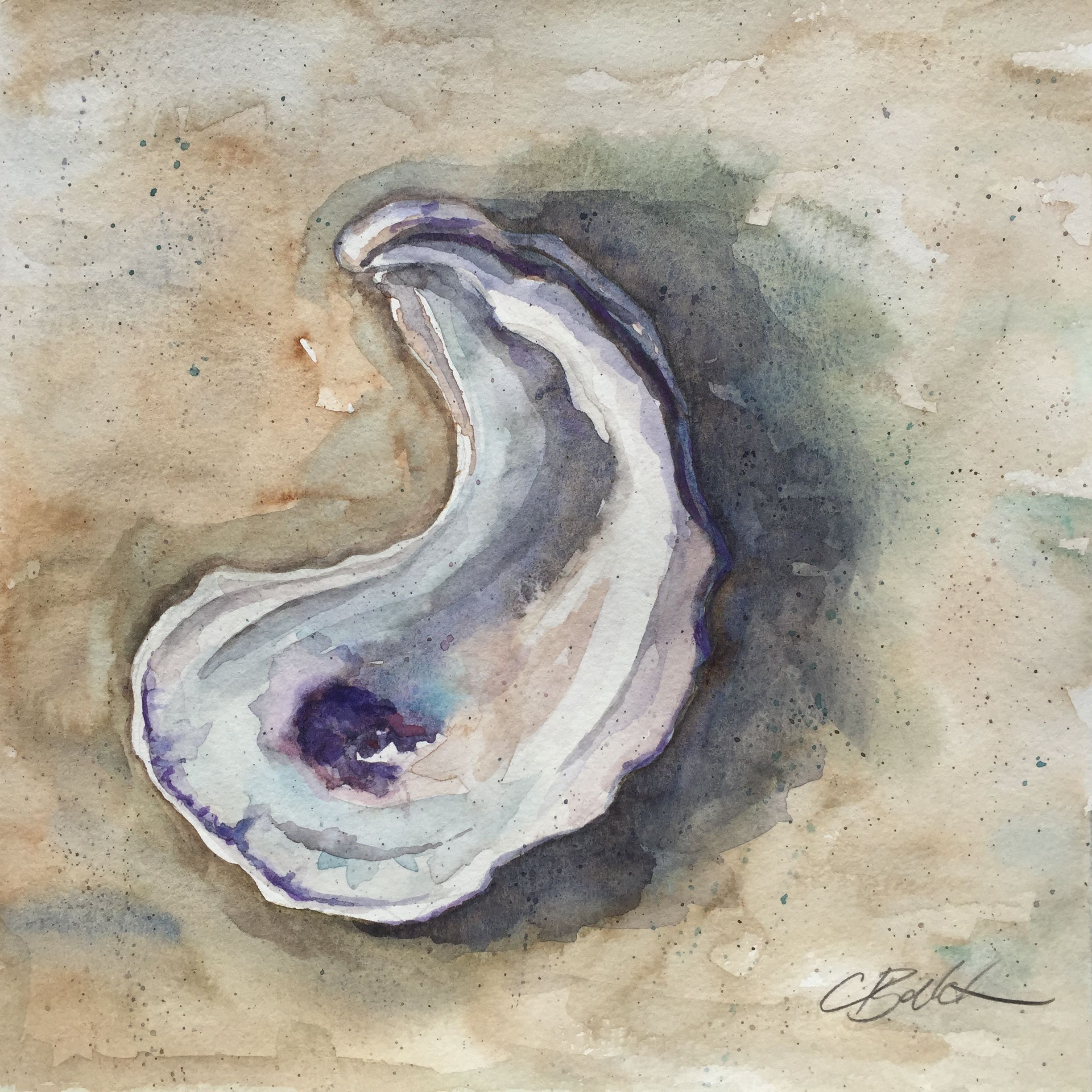 Oyster Watercolor Painting at PaintingValley.com | Explore collection