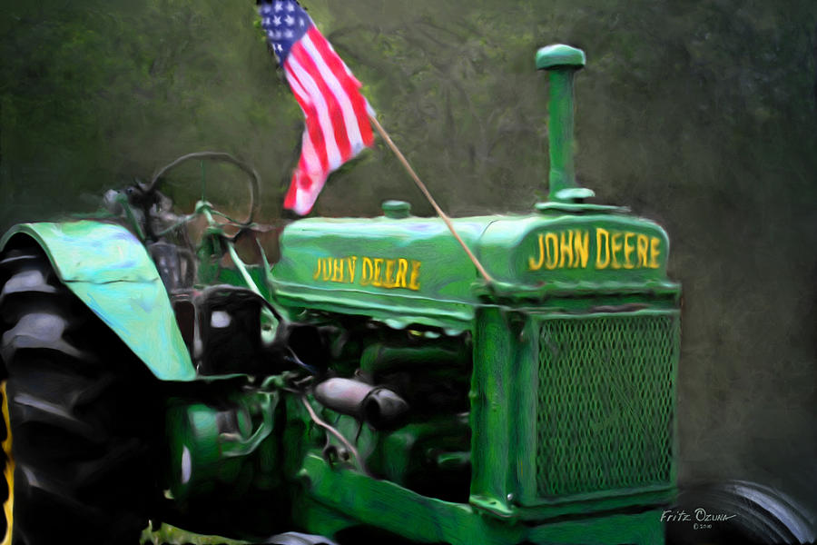 900x600 Old John Deere Wavy Painting 8347 Painting By Fritz Ozuna - Ozuna Painting