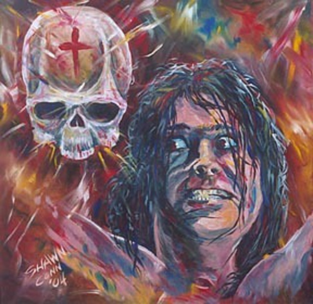 640x622 Shawn Conn Artwork Ozzy Original Painting Acrylic Portrait Art - Ozzy Painting