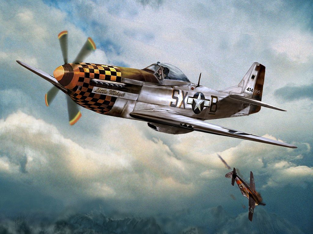 1024x768 Image - P 51 Mustang Painting