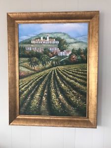 225x300 Stunnig Framed Tuscan Painting, Signed By P. Hunter, Gold Gilted - P Hunter Painting
