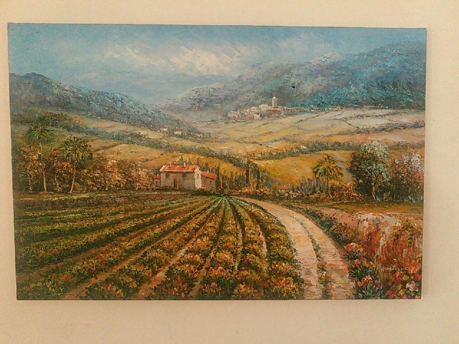 900x675 Used P. Hunter Oil Painting In Naples - P Hunter Painting