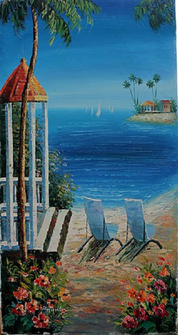 587x1100 Beach Relaxation - P Hunter Painting