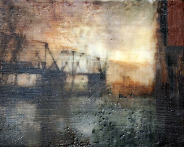 600x477 Campbellbridge Ii By Charlie Hunter, Oil And Encaustic On Panel - P Hunter Painting