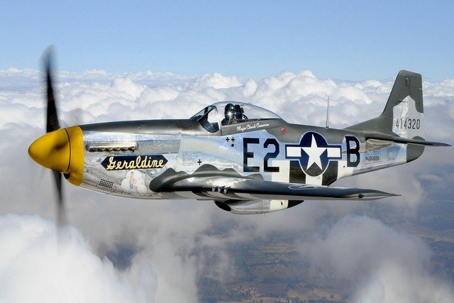 640x427 Classic P 51 Mustang Propeller Airplane Living Room Home Wall - P51 Mustang Painting