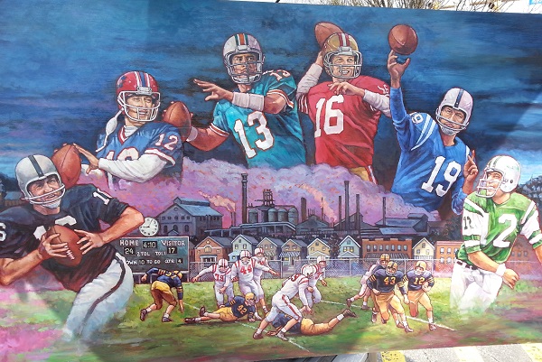 600x401 Massive Oil Painting Commemorates Six Western Pa Pro Football Hall - Pa Painting
