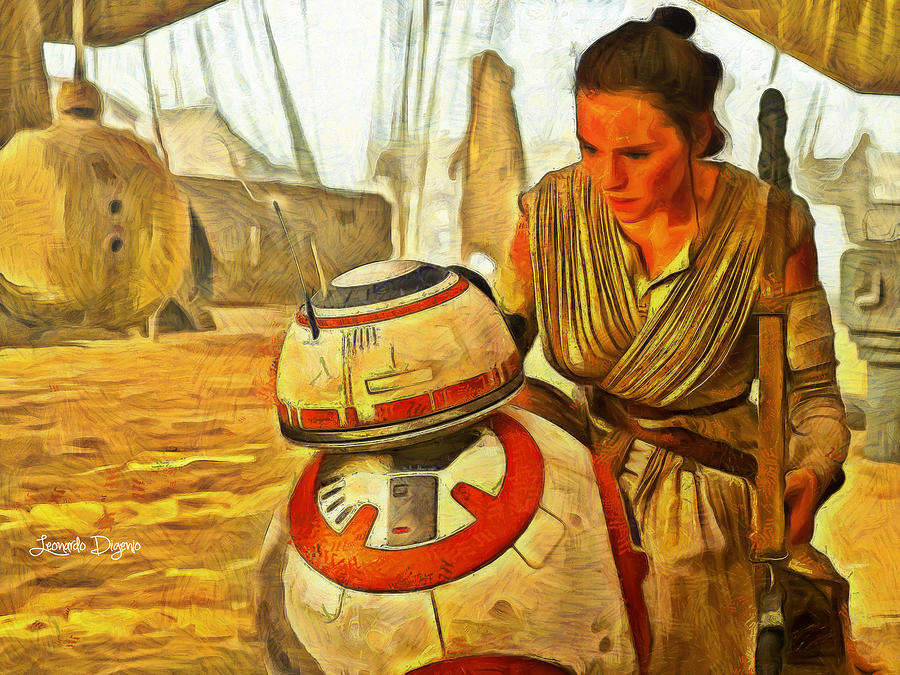 900x675 Star Wars Rey And Bb 8 - Pa Painting