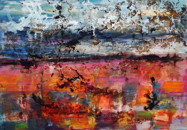 640x446 Rosa Vinas' Tormenta. Colors In The Turbulence Of A Storm - Pablo Neruda Painting