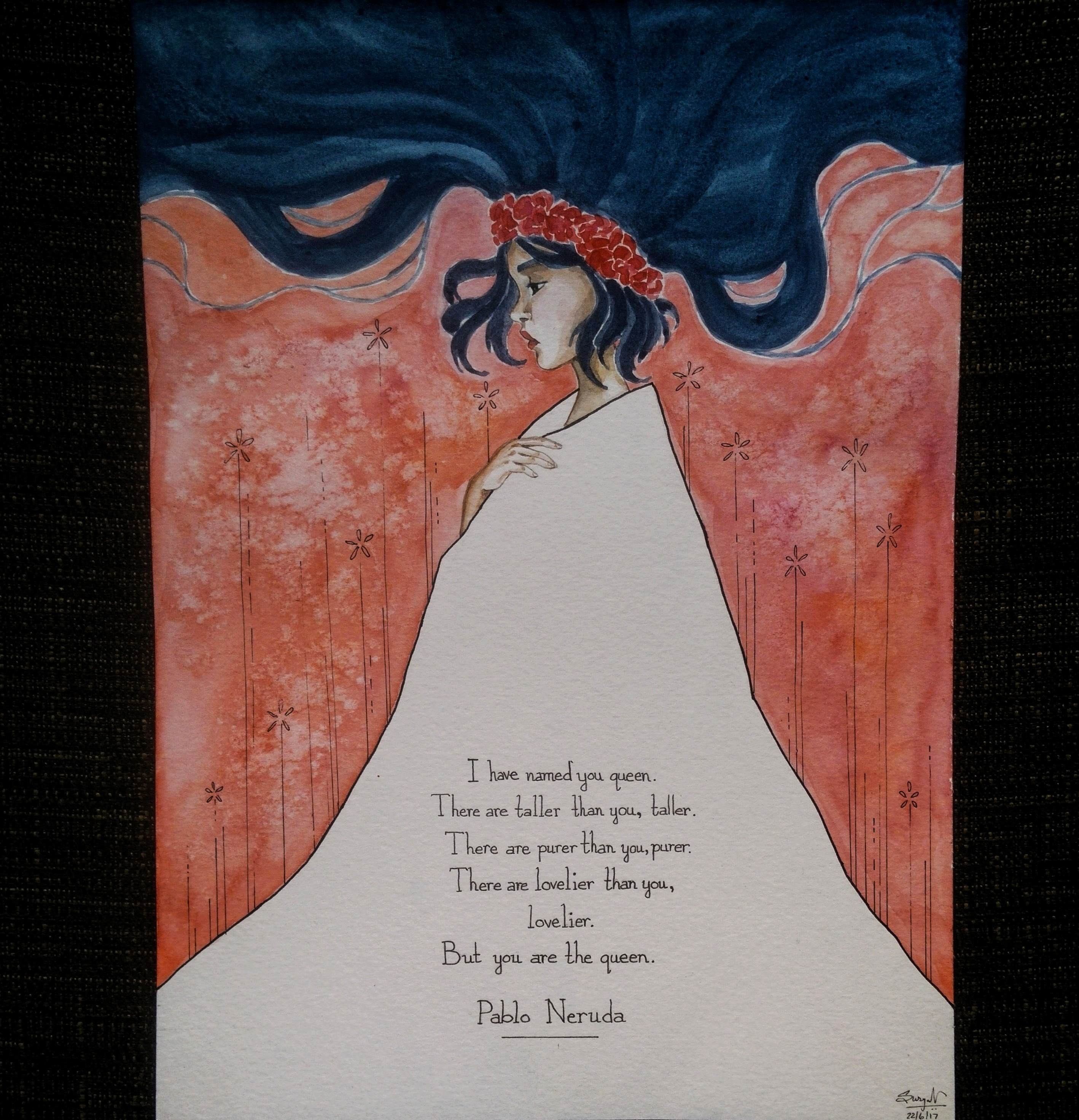 2836x2945 Day 85 Pablo Neruda Soo Nathan - Pablo Neruda Painting