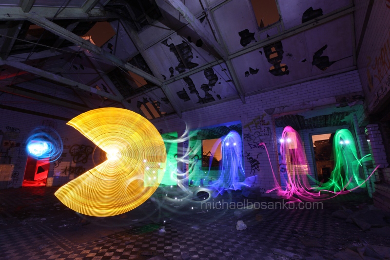 800x533 Pac Man Light Painting Is Driving Me Crazy - Pac Man Painting