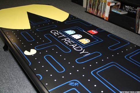 488x325 Pacman Coffee Table Has Adam's Future Man Cave Written All Over It - Pac Man Painting