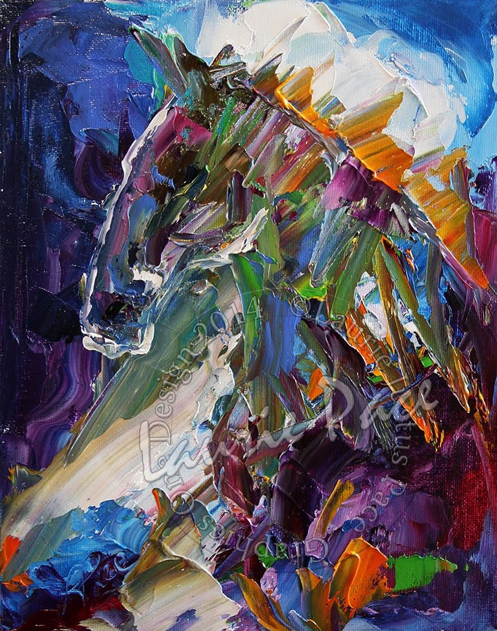 720x915 Walking The Line Or Walking In The Light Abstract Horse Painting - Pace Painting