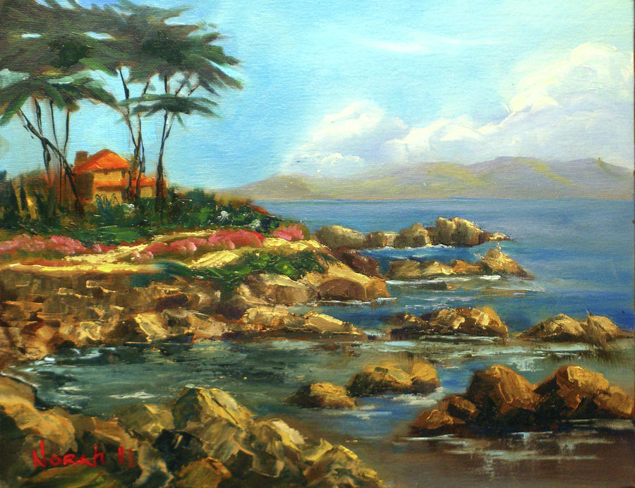 900x692 Low Tide At Pacific Grove Painting By Norah Brown - Pacific Coast Painting