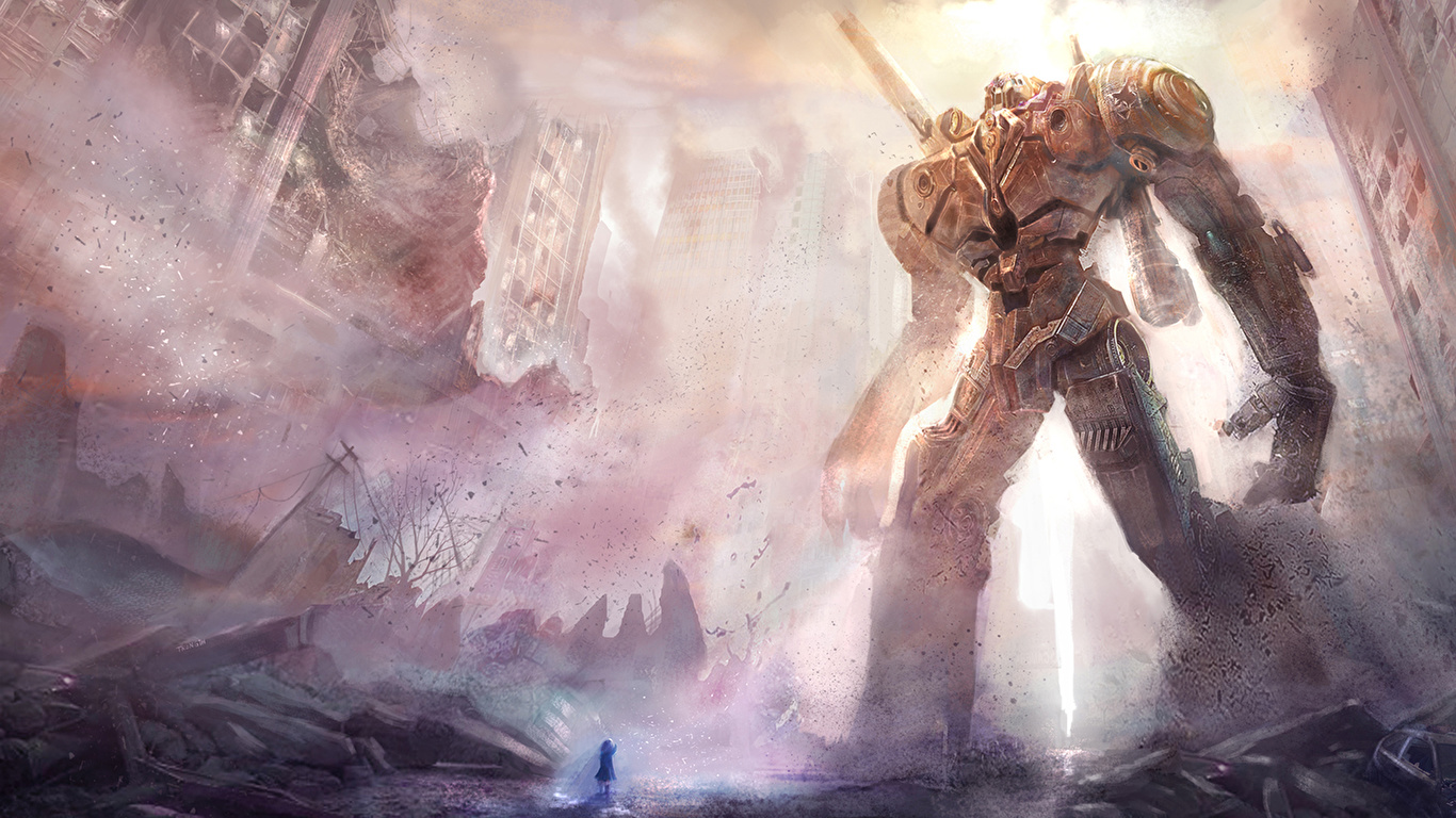1366x768 Photo Pacific Rim (Film) Fantasy Ruins Movies Technics 1366x768 - Pacific Rim Painting
