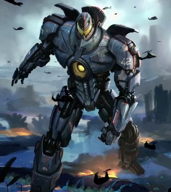 554x622 Making Pacific Rim Robot Concept Art - Pacific Rim Painting