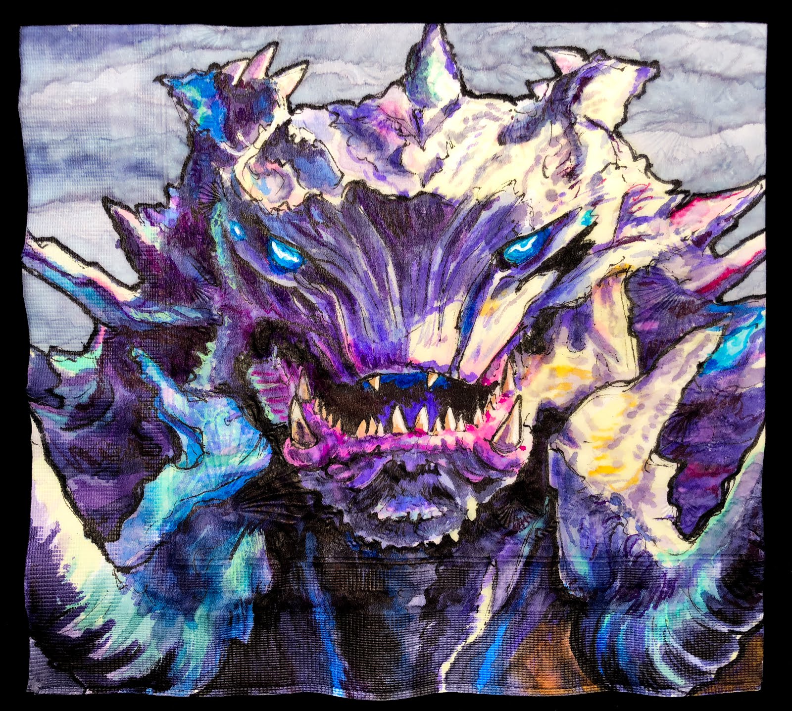 1600x1437 Daily Napkins Kaiju From Rim - Pacific Rim Painting
