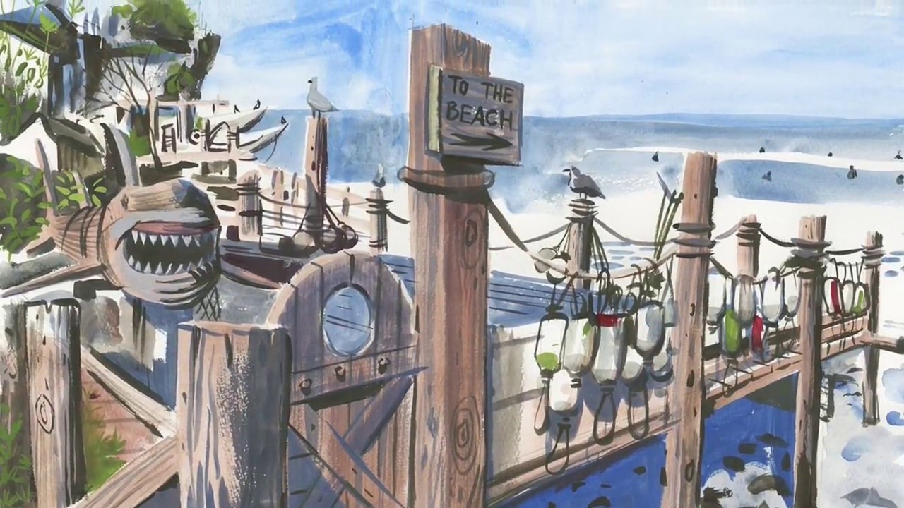 1280x720 Painting Surf Town Pacifica - Pacifica Painting