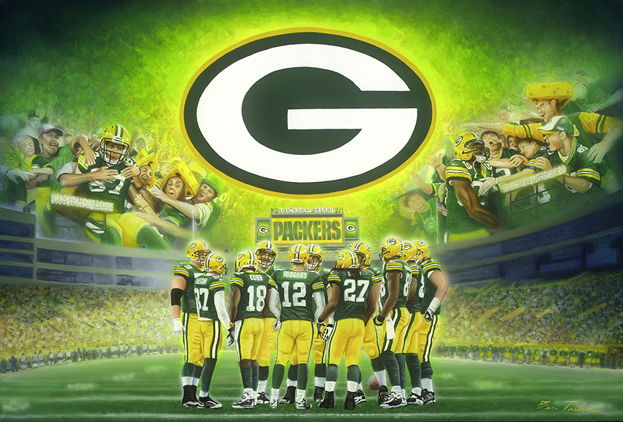 900x610 Cheese Heads Rejoice - Packers Painting