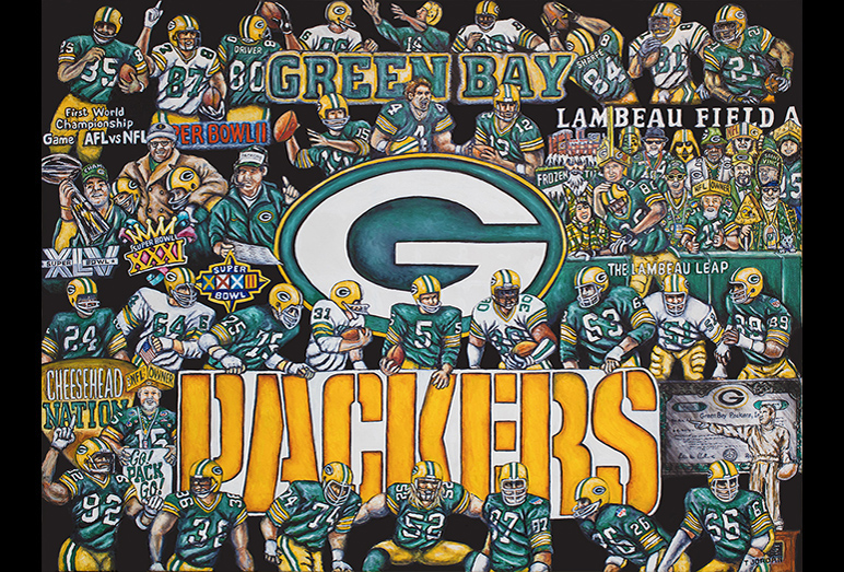 772x523 Green Bay Packers Tribute Art - Packers Painting