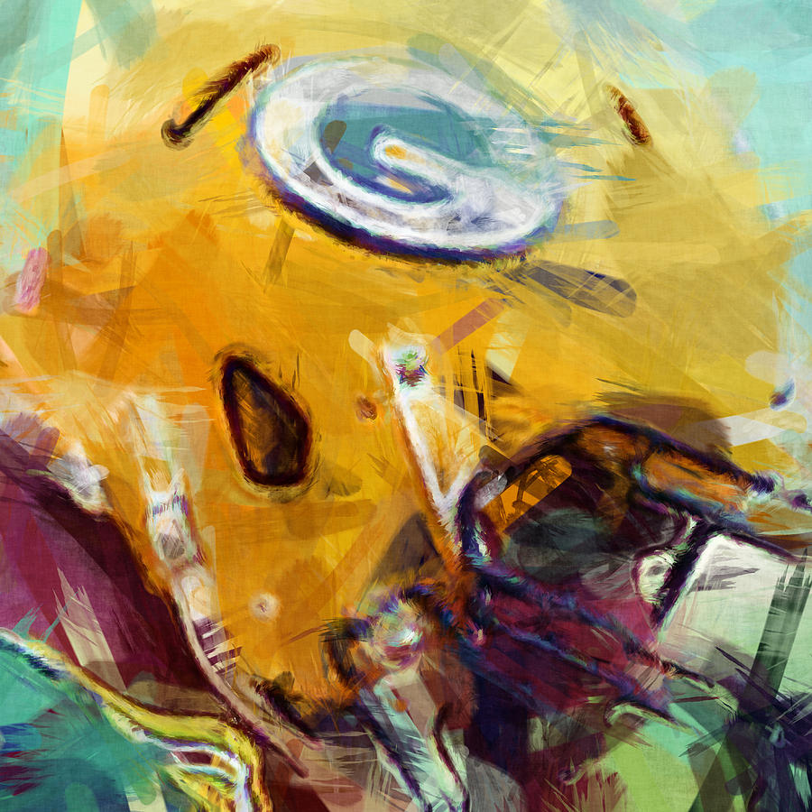 900x900 Packers Art Abstract Digital Art By David G Paul - Packers Painting