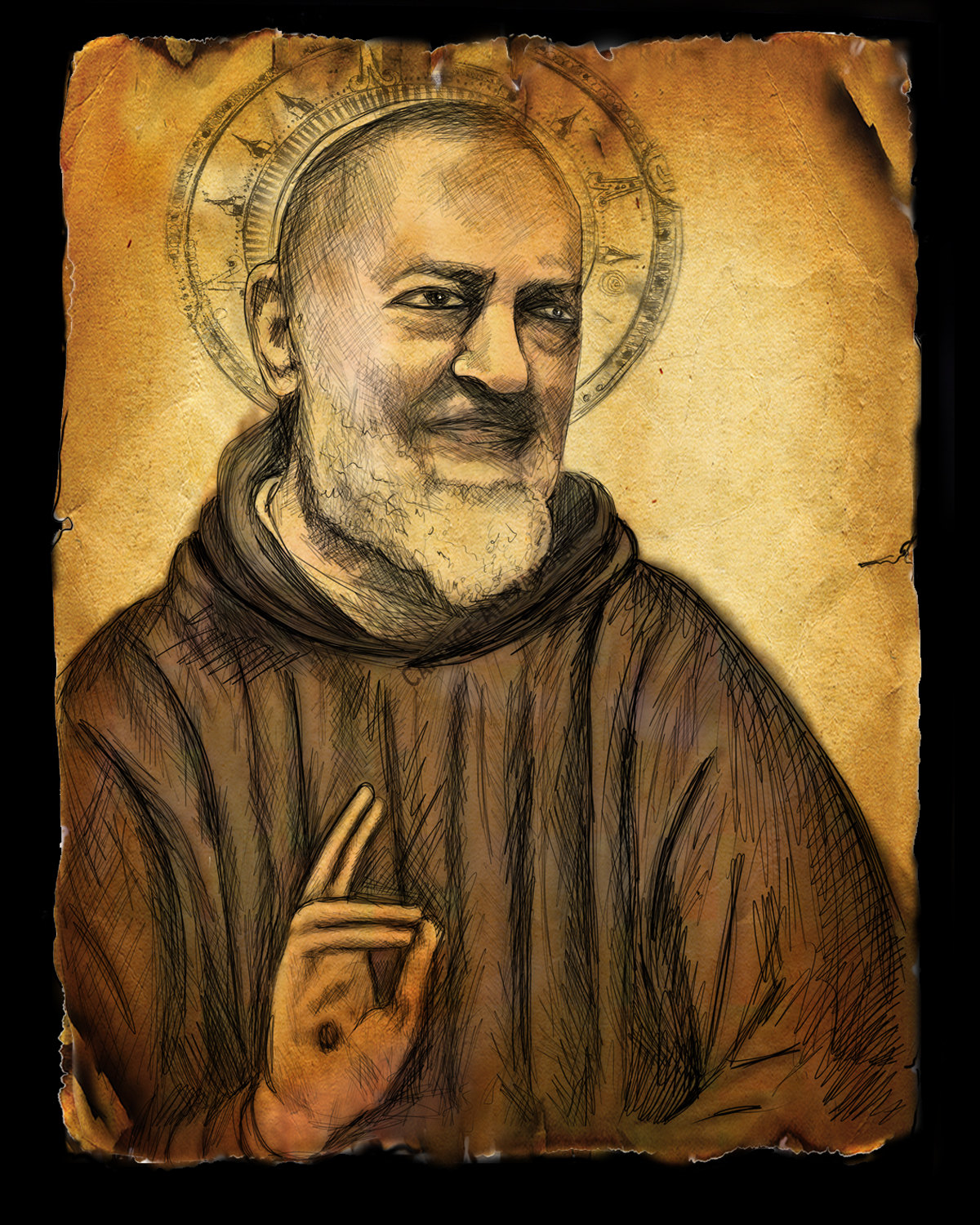 1200x1500 Padre Pio - Padre Pio Painting