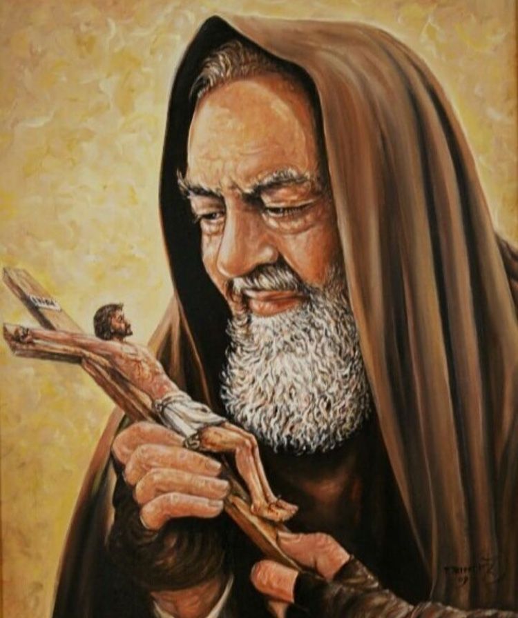 750x896 Padre Pio Painting Artful Anthems Spanish Prayers - Padre Pio Painting