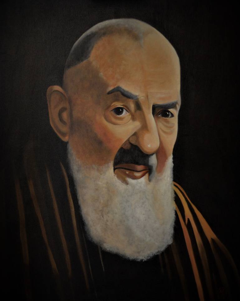770x966 Saatchi Art Saint Padre Pio Painting By Michael Mcdonald - Padre Pio Painting