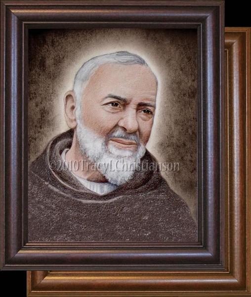 508x600 Saint Framed Art Tagged All Images St Padre Pio - Padre Pio Painting