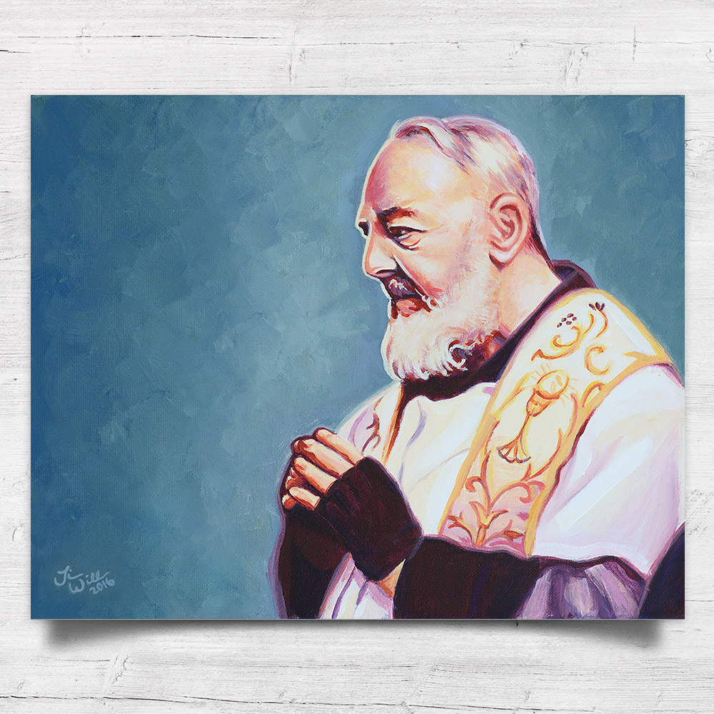1000x1000 Saint Padre Pio Tispark - Padre Pio Painting