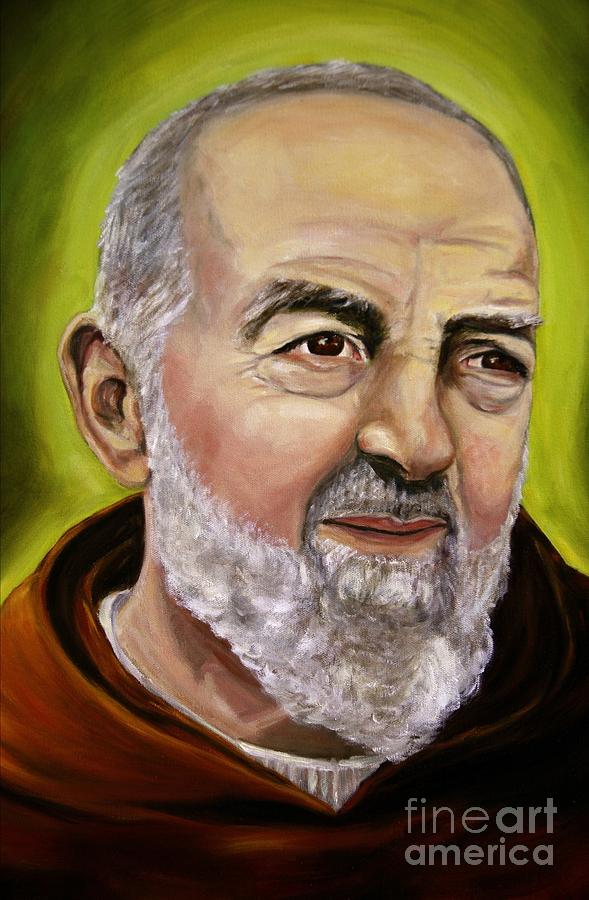 589x900 St. Padre Pio Painting By Laura Napoli - Padre Pio Painting