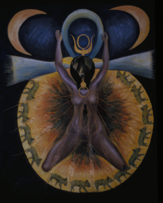 561x700 Pagan Mother Creation Myth Painting By Barbara Nesin - Pagan Painting