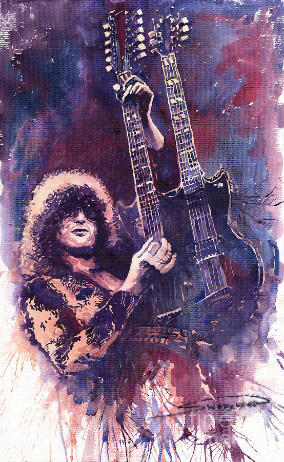 554x900 Jimmy Page Painting By Yuriy Shevchuk - Page Painting