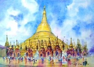 300x216 Mya Thaung - Pagoda Painting