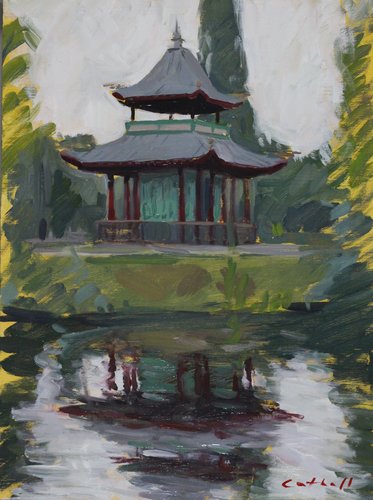373x500 Pagoda, Victoria Park By Nick Cuthell (2016) Painting Oil - Pagoda Painting