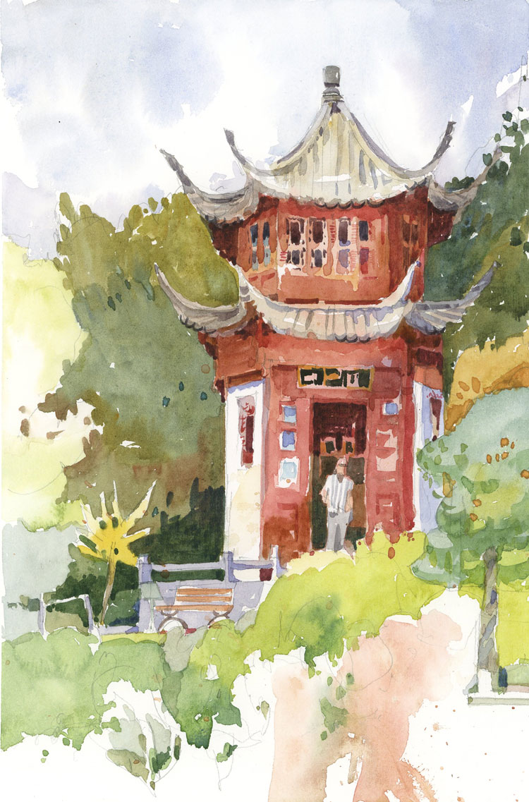 750x1137 Pagoda The Sketchbook - Pagoda Painting