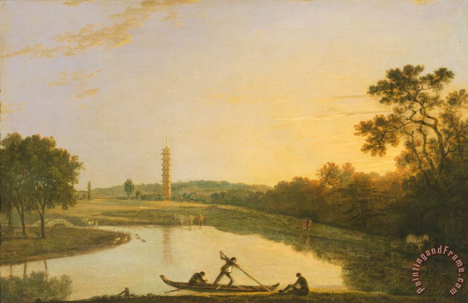 960x623 Richard Wilson Kew Gardens The Pagoda And Bridge Painting - Pagoda Painting