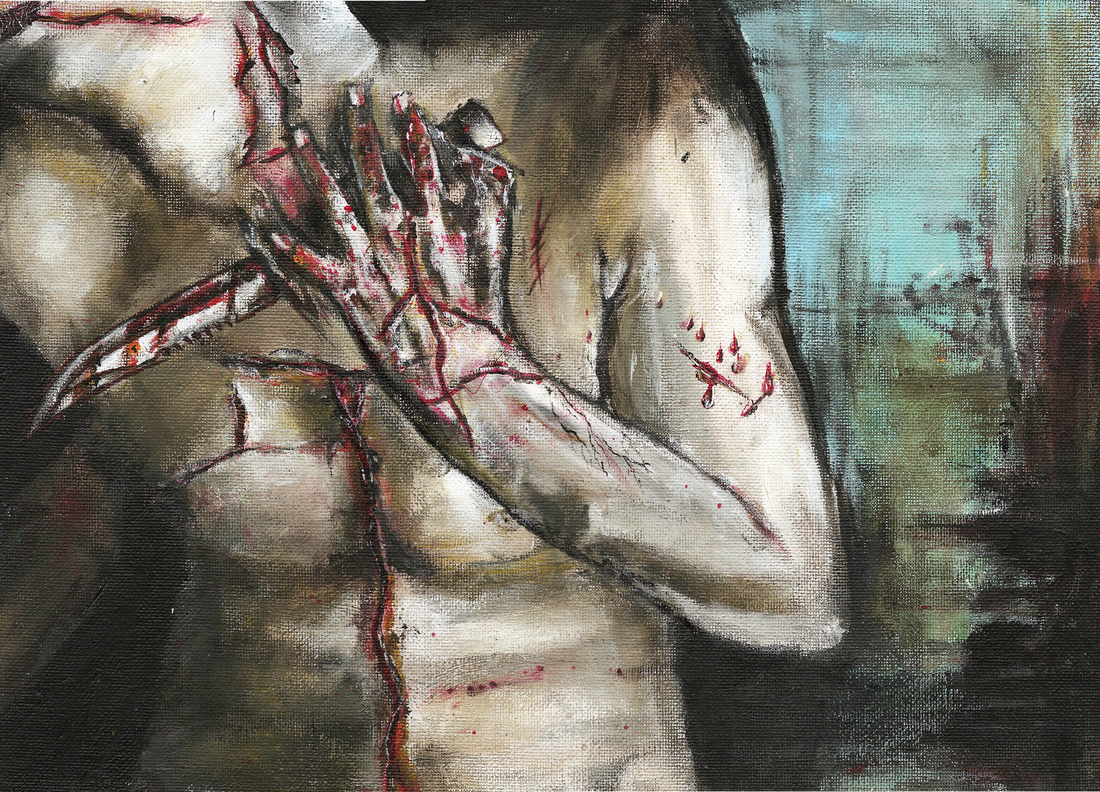 1600x1153 Painted Pain Of Darkness By Vvmasterdrfan - Pain Painting