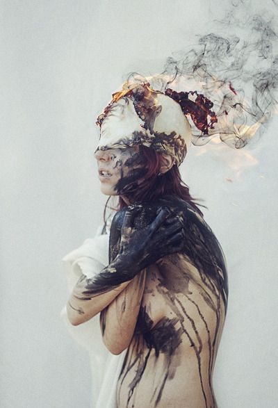 400x587 The Black Paint Might Representing Where The Pain Created By - Pain Painting