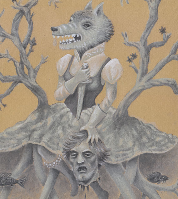 570x639 Vicious Cycle Original Acrylic Painting On Bfk Rives Tan Paper - Pain Painting