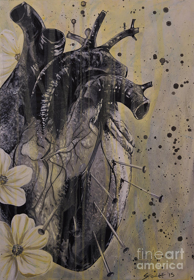 625x900 Heart Pain Painting By Elena Spedale - Pain Painting