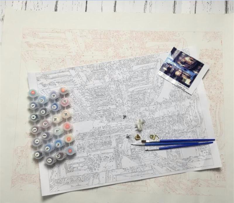 800x695 Downtown Paint By Number Kit Paintings - Paint By Number Painting