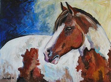 364x267 Paint Horse Painting By Veronica Yoder - Paint Horse Painting