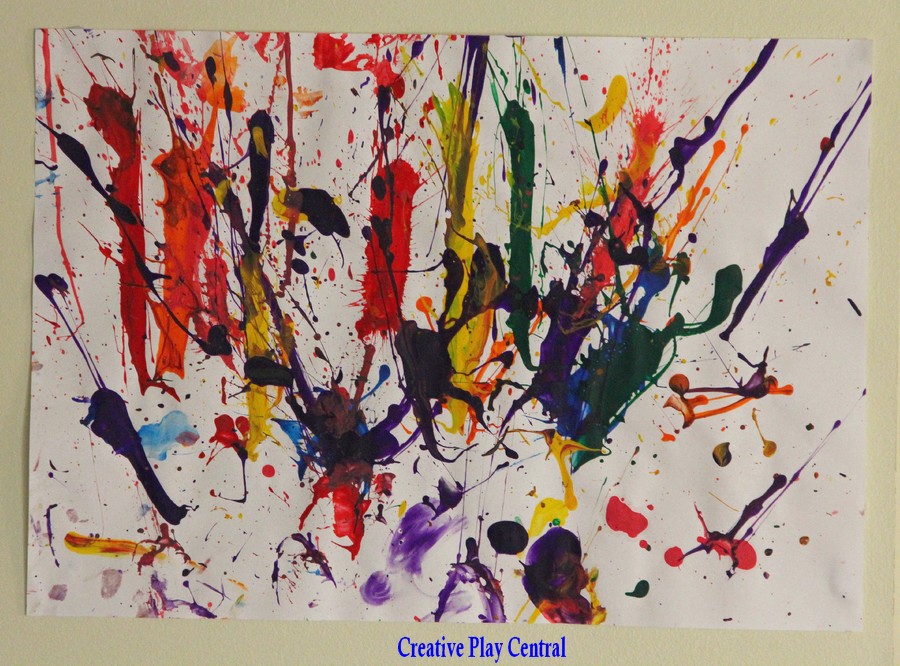 900x666 Splatter Painting With Spoons Creative Play Central - Paint Splatter Painting