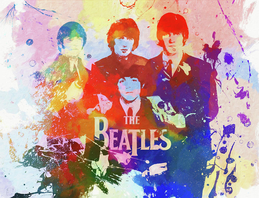 900x688 The Beatles Paint Splatter Painting By Dan Sproul - Paint Splatter Painting