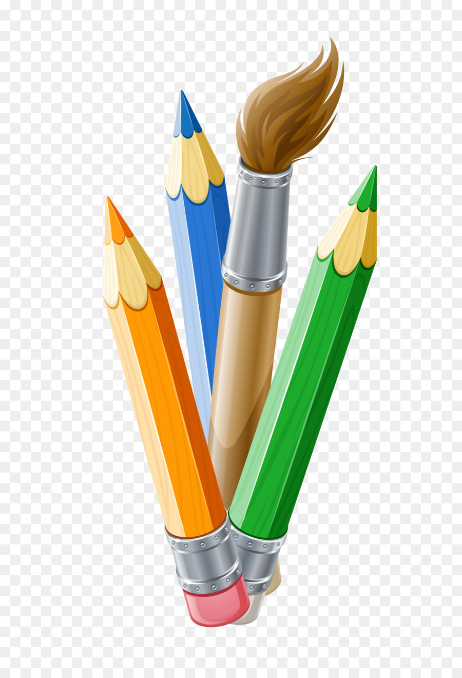 900x1320 Paintbrush Colored Pencil Clip Art - Paintbrush Painting